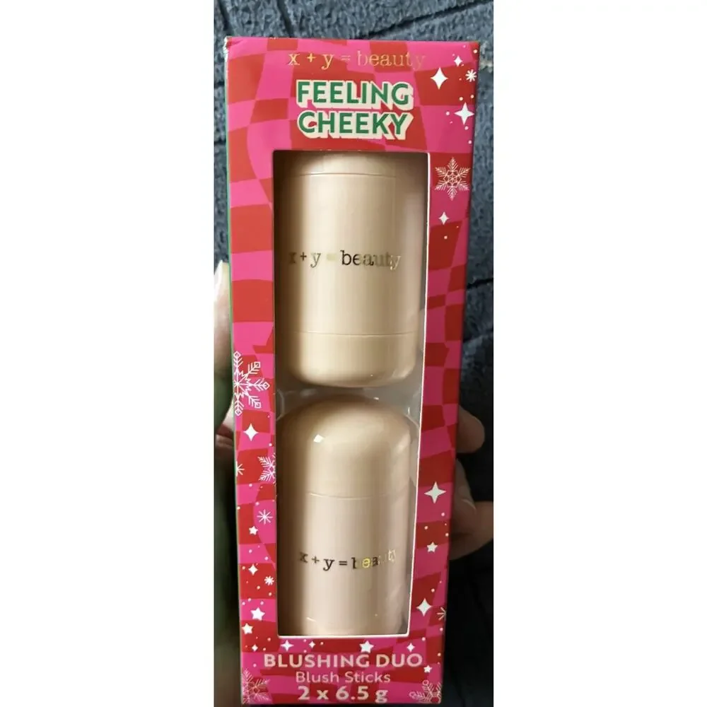 X+Y = Beauty Feeling Cheeky Blushing Duo Blush Sticks Toffee Bear & Snuggle Pink